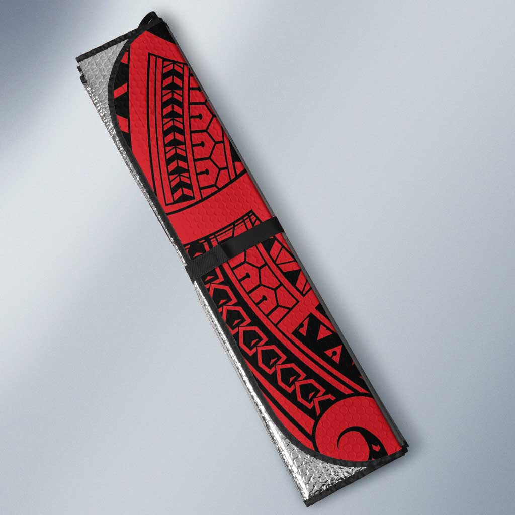 Sigave Chiefdom Wallis and Futuna Personalized Auto Sun Shade Frangipani Flowers Polynesian Pattern LT9 - Polynesian Pride