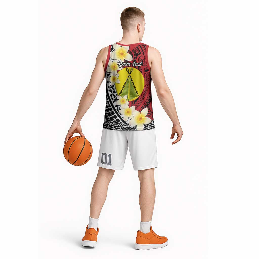 Sigave Chiefdom Wallis and Futuna Personalized Basketball Jersey Frangipani Flowers Polynesian Pattern LT9 - Polynesian Pride