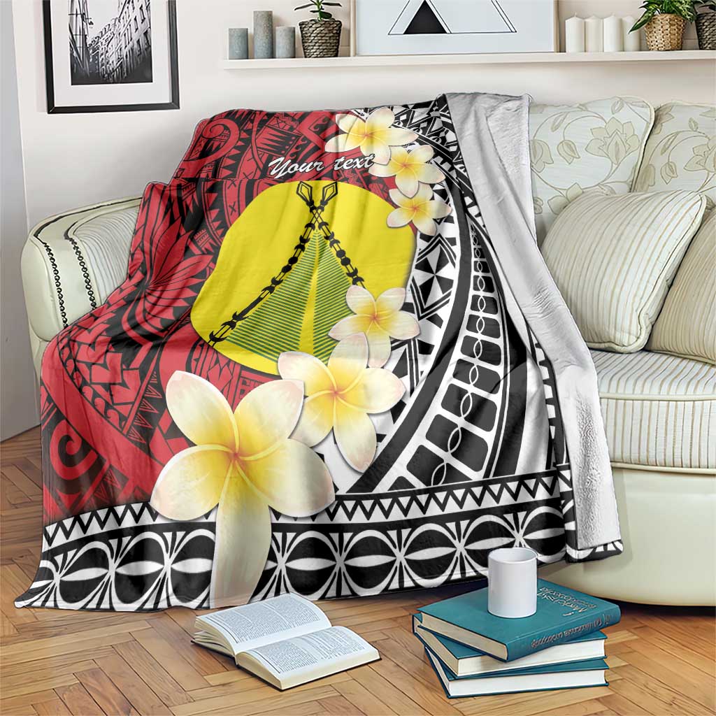 Sigave Chiefdom Wallis and Futuna Personalized Blanket Frangipani Flowers Polynesian Pattern LT9 Red - Polynesian Pride