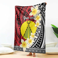 Sigave Chiefdom Wallis and Futuna Personalized Blanket Frangipani Flowers Polynesian Pattern LT9 - Polynesian Pride
