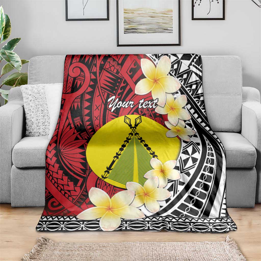 Sigave Chiefdom Wallis and Futuna Personalized Blanket Frangipani Flowers Polynesian Pattern LT9 - Polynesian Pride