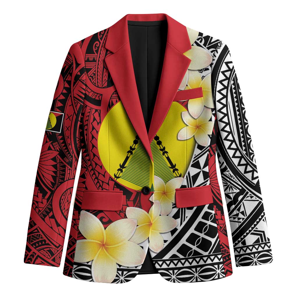 Sigave Chiefdom Wallis and Futuna Personalized Blazer Frangipani Flowers Polynesian Pattern LT9 Unisex Red - Polynesian Pride