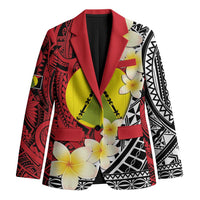 Sigave Chiefdom Wallis and Futuna Personalized Blazer Frangipani Flowers Polynesian Pattern LT9 Unisex Red - Polynesian Pride