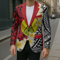Sigave Chiefdom Wallis and Futuna Personalized Blazer Frangipani Flowers Polynesian Pattern LT9 - Polynesian Pride