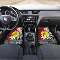 Sigave Chiefdom Wallis and Futuna Personalized Car Mats Frangipani Flowers Polynesian Pattern LT9 Set 2pcs - Front Red - Polynesian Pride