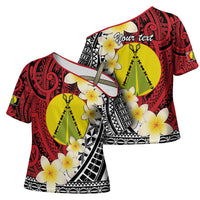 Sigave Chiefdom Wallis and Futuna Personalized Cross Shoulder Shirt Frangipani Flowers Polynesian Pattern LT9 - Polynesian Pride