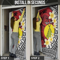Sigave Chiefdom Wallis and Futuna Personalized Door Cover Frangipani Flowers Polynesian Pattern LT9 - Polynesian Pride