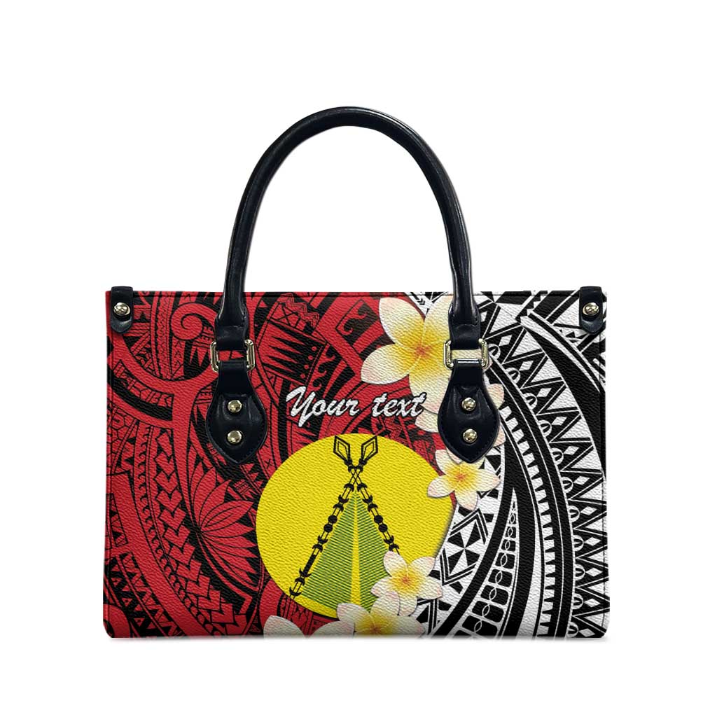 Sigave Chiefdom Wallis and Futuna Personalized Leather Bag Frangipani Flowers Polynesian Pattern LT9 - Polynesian Pride