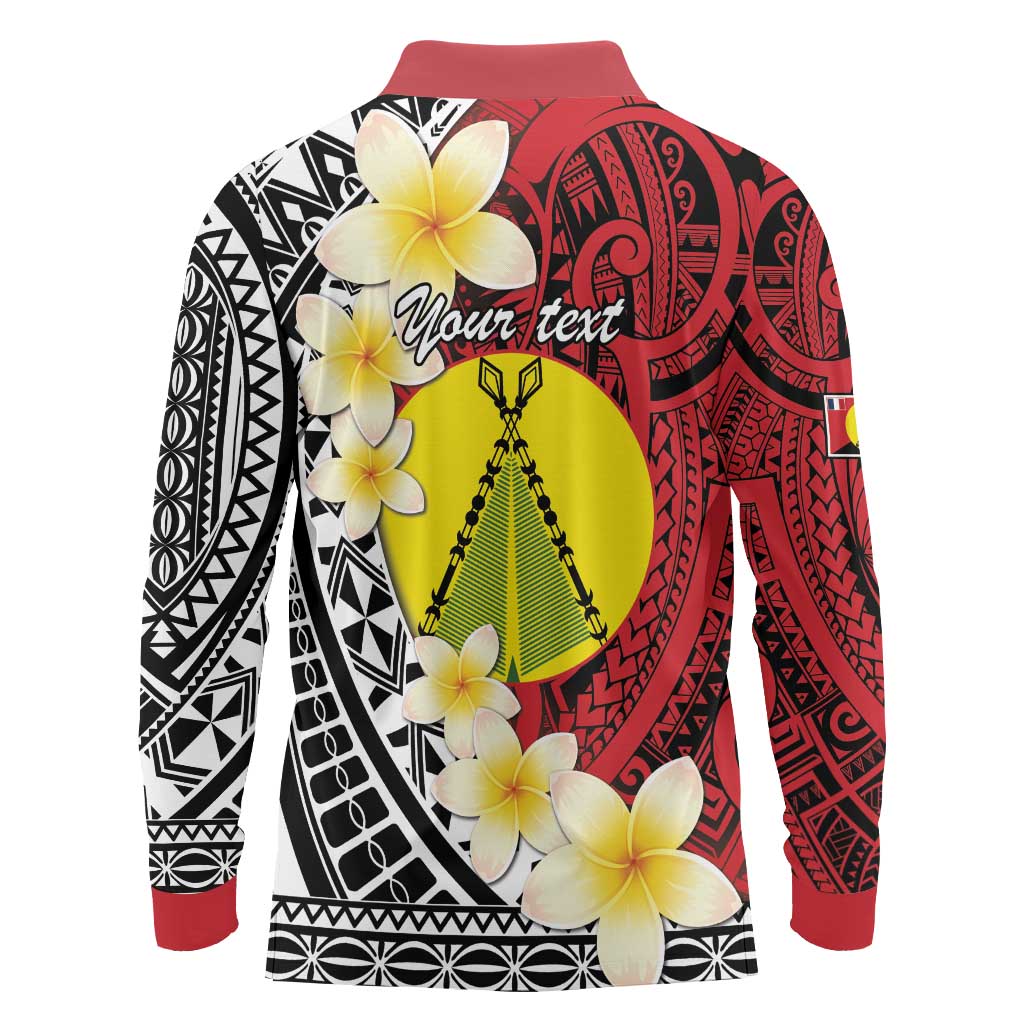 Sigave Chiefdom Wallis and Futuna Personalized Long Sleeve Polo Shirt Frangipani Flowers Polynesian Pattern LT9 - Polynesian Pride