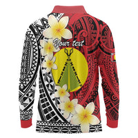 Sigave Chiefdom Wallis and Futuna Personalized Long Sleeve Polo Shirt Frangipani Flowers Polynesian Pattern LT9 - Polynesian Pride