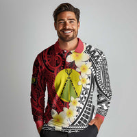 Sigave Chiefdom Wallis and Futuna Personalized Long Sleeve Polo Shirt Frangipani Flowers Polynesian Pattern LT9 - Polynesian Pride
