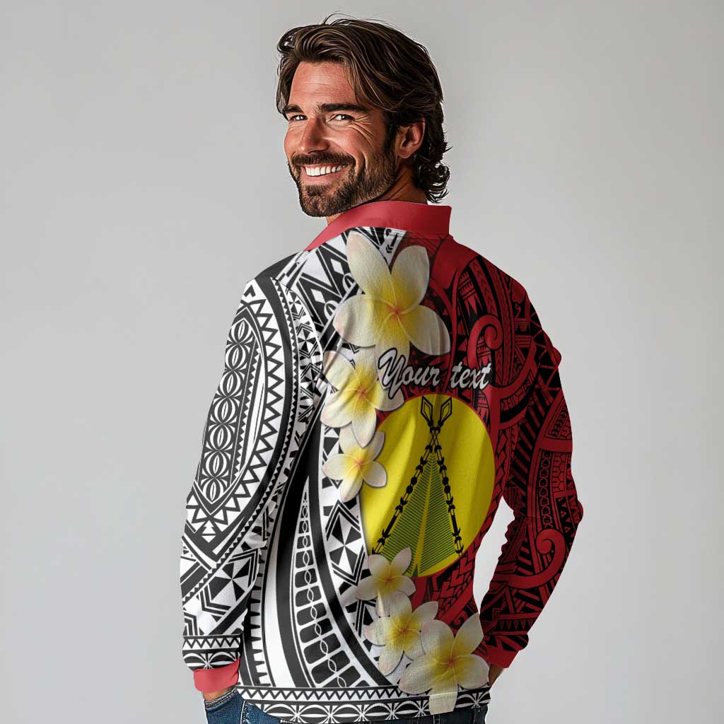 Sigave Chiefdom Wallis and Futuna Personalized Long Sleeve Polo Shirt Frangipani Flowers Polynesian Pattern LT9 - Polynesian Pride