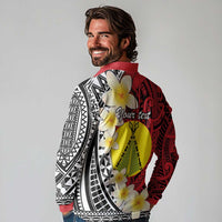 Sigave Chiefdom Wallis and Futuna Personalized Long Sleeve Polo Shirt Frangipani Flowers Polynesian Pattern LT9 - Polynesian Pride