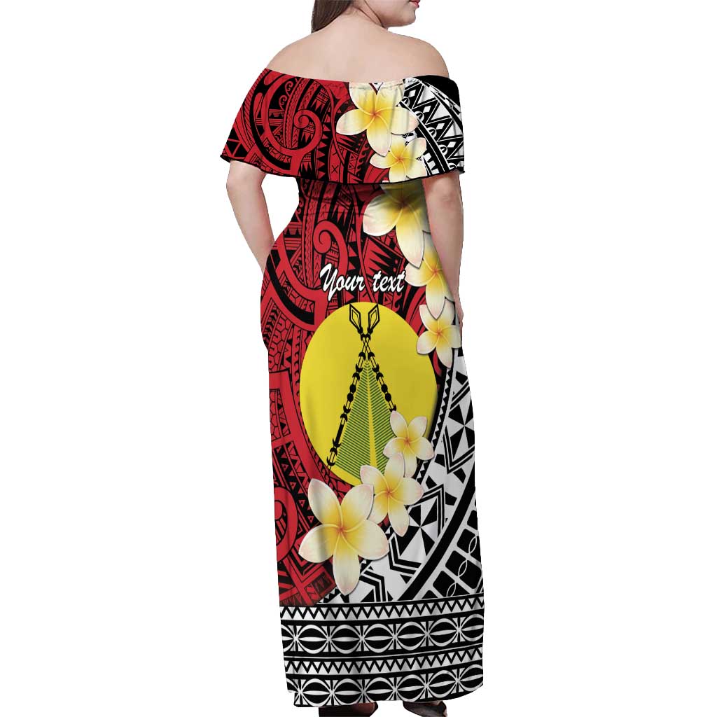 Sigave Chiefdom Wallis and Futuna Personalized Off Shoulder Maxi Dress Frangipani Flowers Polynesian Pattern LT9 - Polynesian Pride