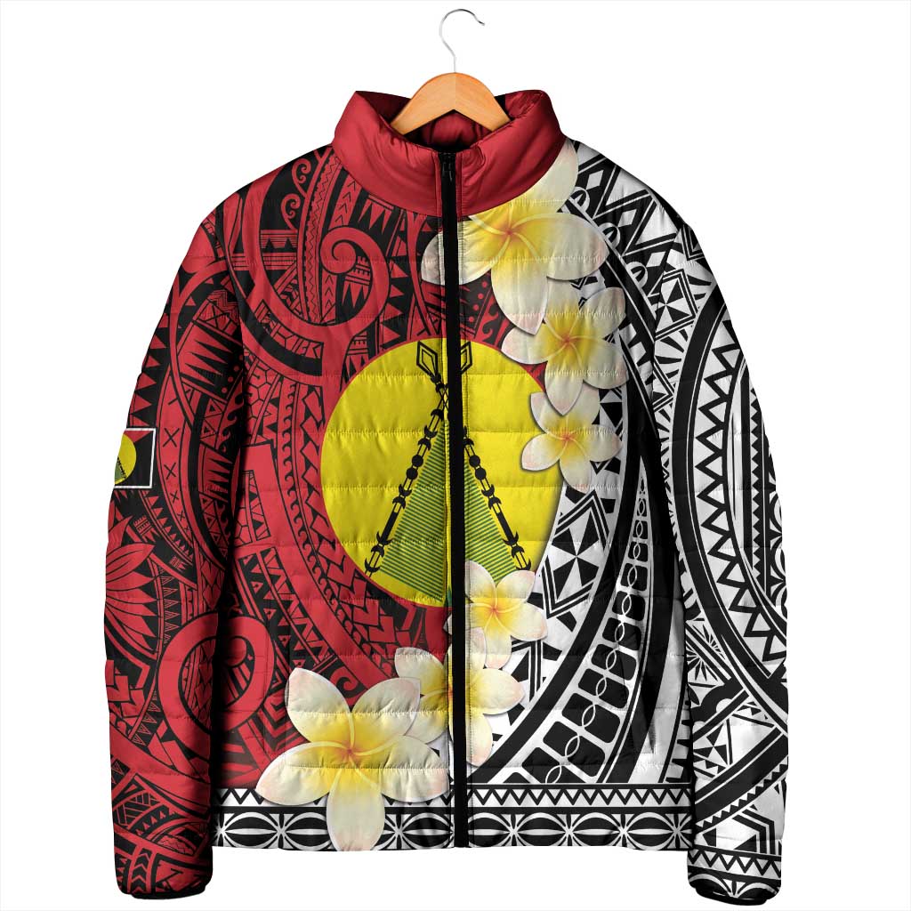 Sigave Chiefdom Wallis and Futuna Personalized Padded Jacket Frangipani Flowers Polynesian Pattern LT9 - Polynesian Pride