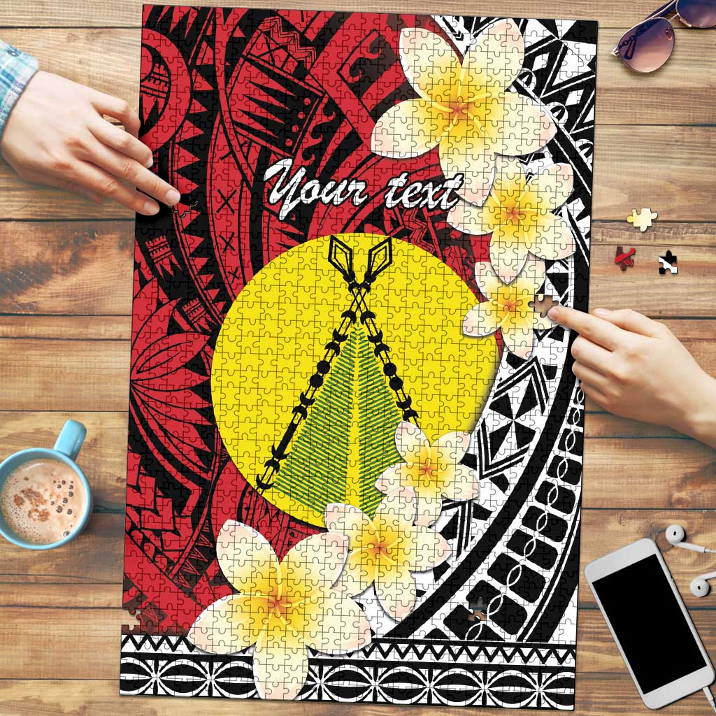 Sigave Chiefdom Wallis and Futuna Personalized Puzzle Frangipani Flowers Polynesian Pattern LT9 Red - Polynesian Pride