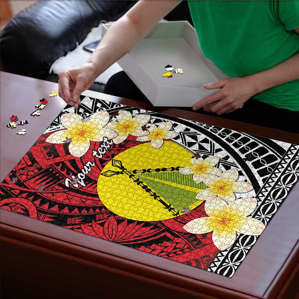 Sigave Chiefdom Wallis and Futuna Personalized Puzzle Frangipani Flowers Polynesian Pattern LT9 - Polynesian Pride