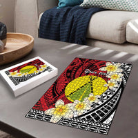 Sigave Chiefdom Wallis and Futuna Personalized Puzzle Frangipani Flowers Polynesian Pattern LT9 - Polynesian Pride