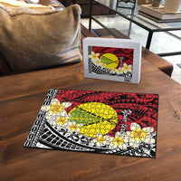 Sigave Chiefdom Wallis and Futuna Personalized Puzzle Frangipani Flowers Polynesian Pattern LT9 - Polynesian Pride