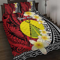 Sigave Chiefdom Wallis and Futuna Personalized Quilt Bed Set Frangipani Flowers Polynesian Pattern LT9 Red - Polynesian Pride