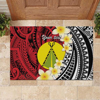 Sigave Chiefdom Wallis and Futuna Personalized Rubber Doormat Frangipani Flowers Polynesian Pattern LT9 Red - Polynesian Pride