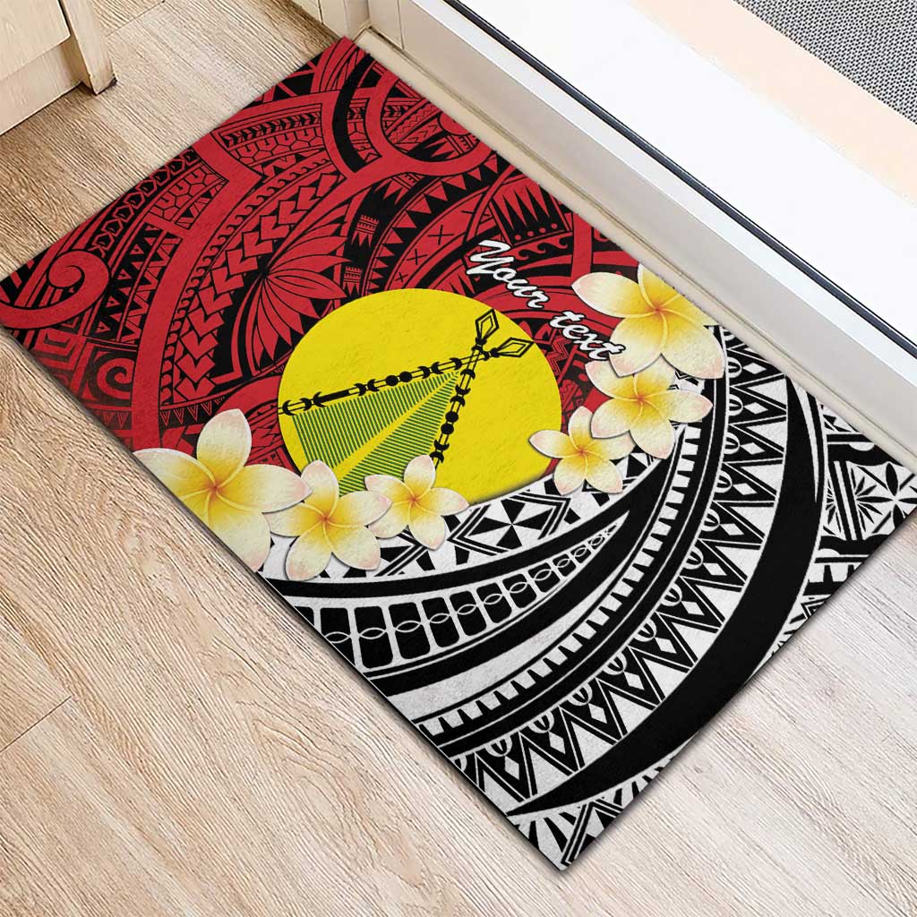 Sigave Chiefdom Wallis and Futuna Personalized Rubber Doormat Frangipani Flowers Polynesian Pattern LT9 - Polynesian Pride