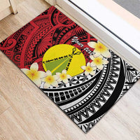 Sigave Chiefdom Wallis and Futuna Personalized Rubber Doormat Frangipani Flowers Polynesian Pattern LT9 - Polynesian Pride