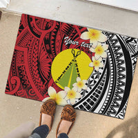 Sigave Chiefdom Wallis and Futuna Personalized Rubber Doormat Frangipani Flowers Polynesian Pattern LT9 - Polynesian Pride