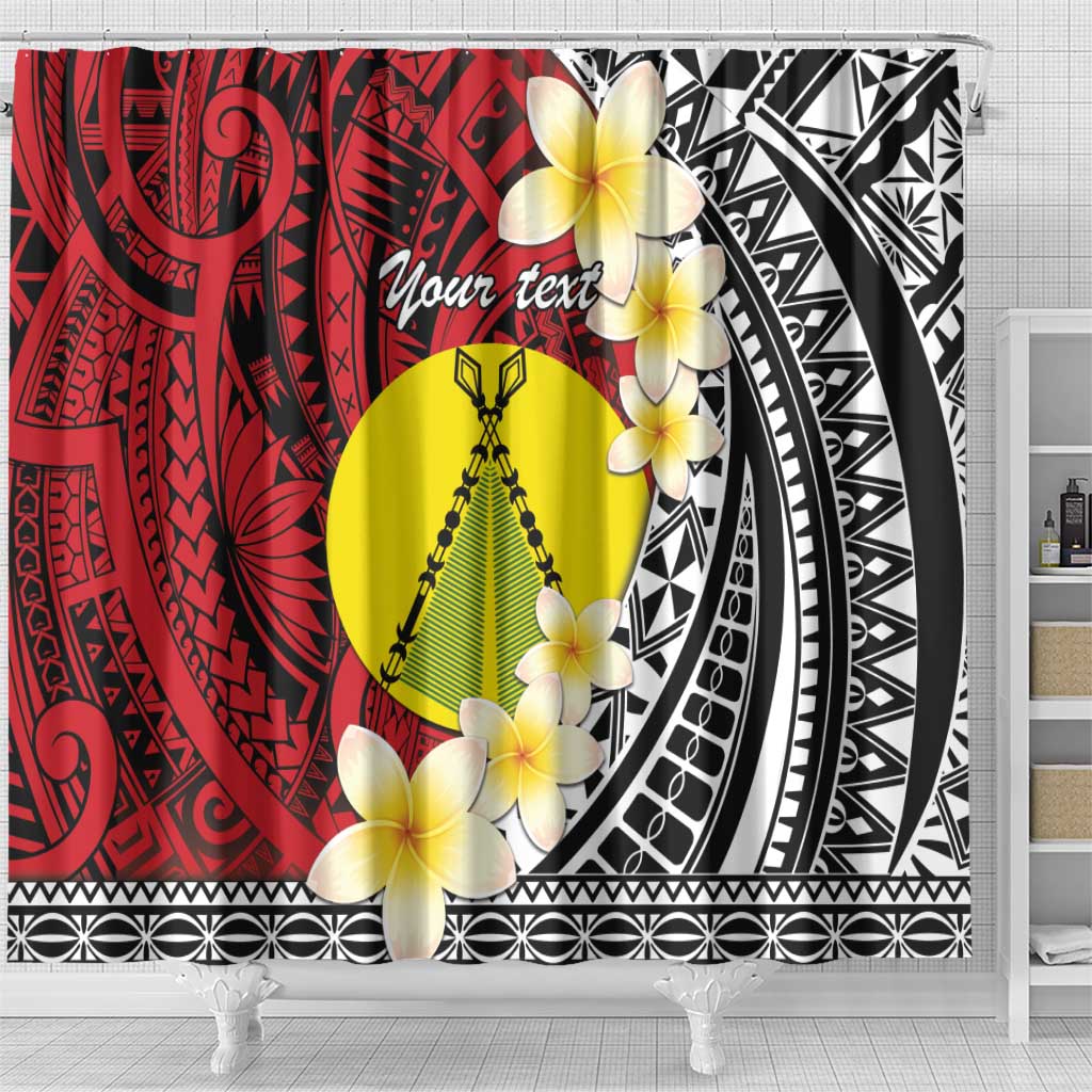 Sigave Chiefdom Wallis and Futuna Personalized Shower Curtain Frangipani Flowers Polynesian Pattern LT9 - Polynesian Pride