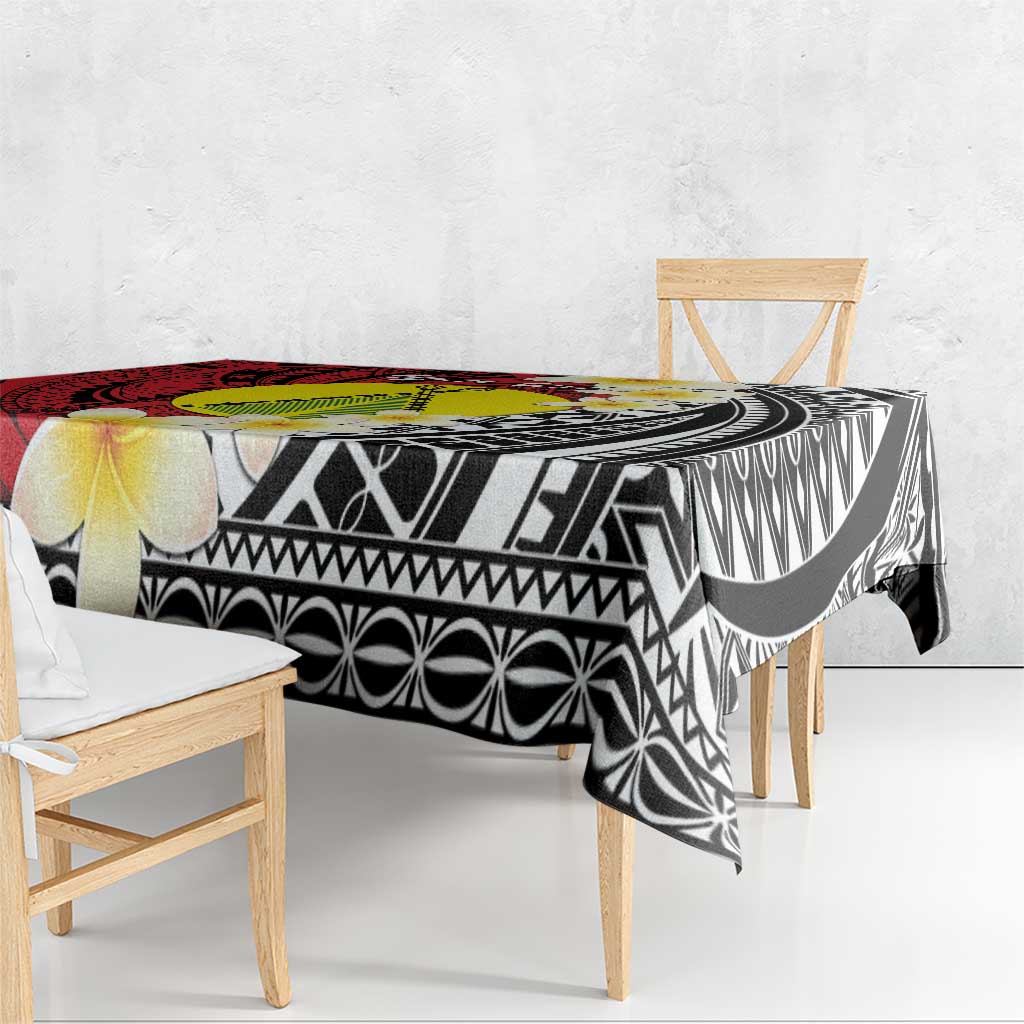 Sigave Chiefdom Wallis and Futuna Personalized Tablecloth Frangipani Flowers Polynesian Pattern LT9 - Polynesian Pride