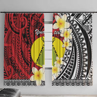 Sigave Chiefdom Wallis and Futuna Personalized Window Curtain Frangipani Flowers Polynesian Pattern LT9 With Hooks Red - Polynesian Pride