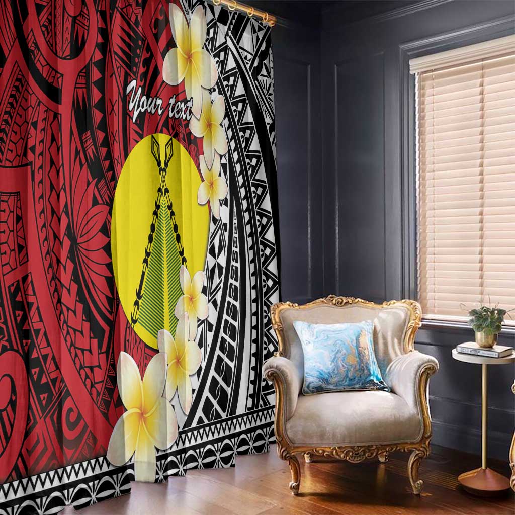 Sigave Chiefdom Wallis and Futuna Personalized Window Curtain Frangipani Flowers Polynesian Pattern LT9 - Polynesian Pride