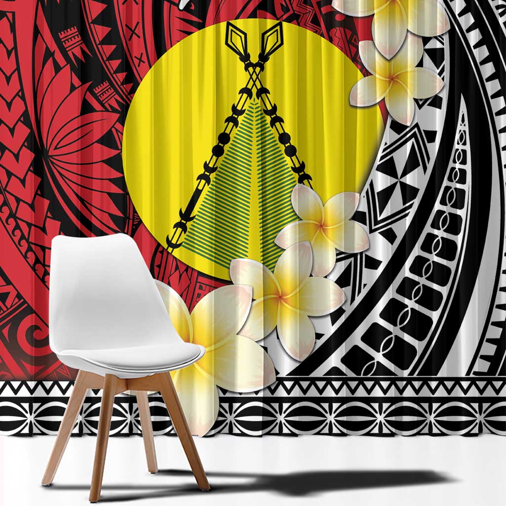 Sigave Chiefdom Wallis and Futuna Personalized Window Curtain Frangipani Flowers Polynesian Pattern LT9 - Polynesian Pride