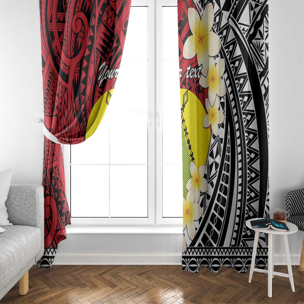 Sigave Chiefdom Wallis and Futuna Personalized Window Curtain Frangipani Flowers Polynesian Pattern LT9 - Polynesian Pride