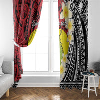 Sigave Chiefdom Wallis and Futuna Personalized Window Curtain Frangipani Flowers Polynesian Pattern LT9 - Polynesian Pride