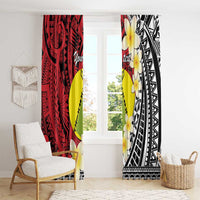 Sigave Chiefdom Wallis and Futuna Personalized Window Curtain Frangipani Flowers Polynesian Pattern LT9 - Polynesian Pride