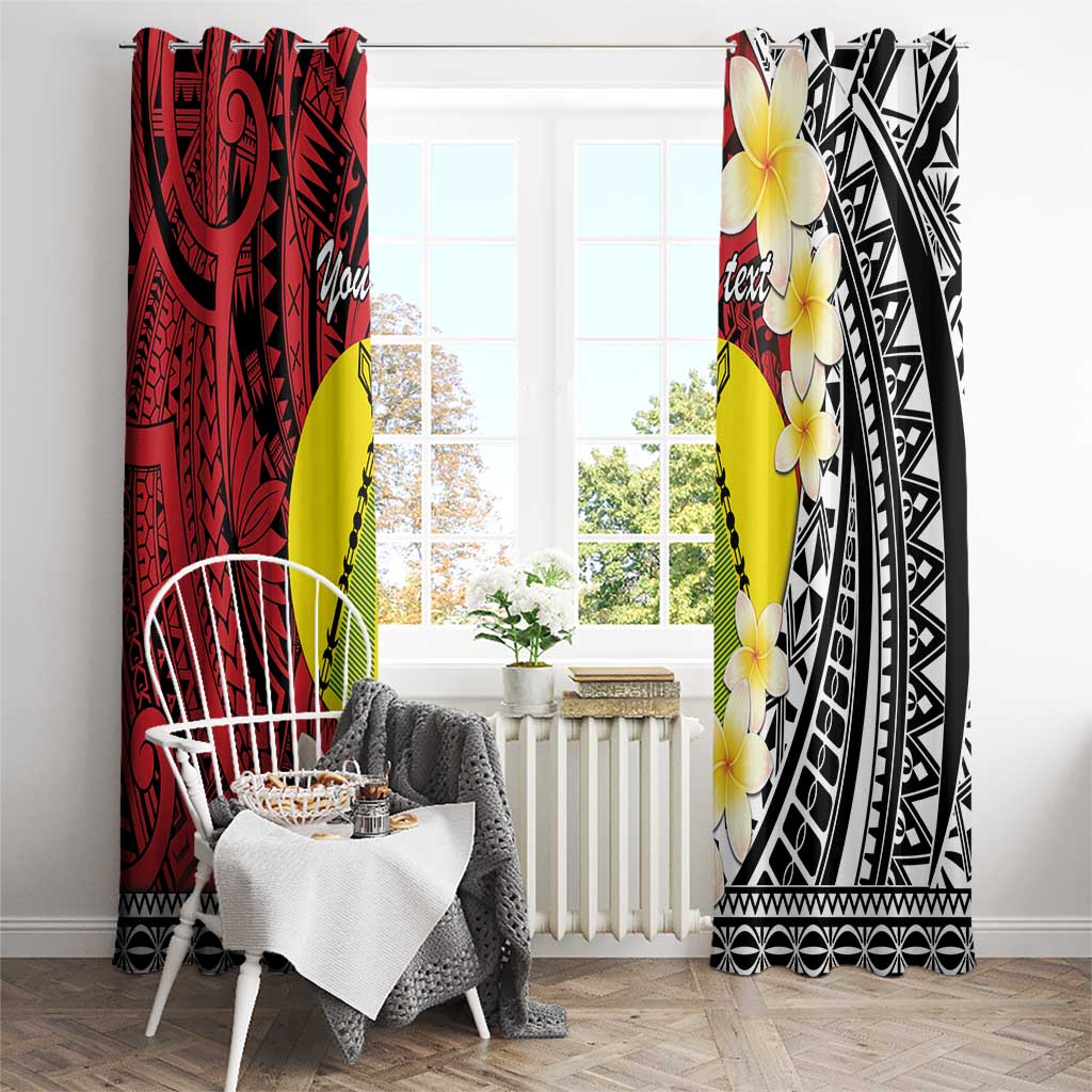 Sigave Chiefdom Wallis and Futuna Personalized Window Curtain Frangipani Flowers Polynesian Pattern LT9 - Polynesian Pride