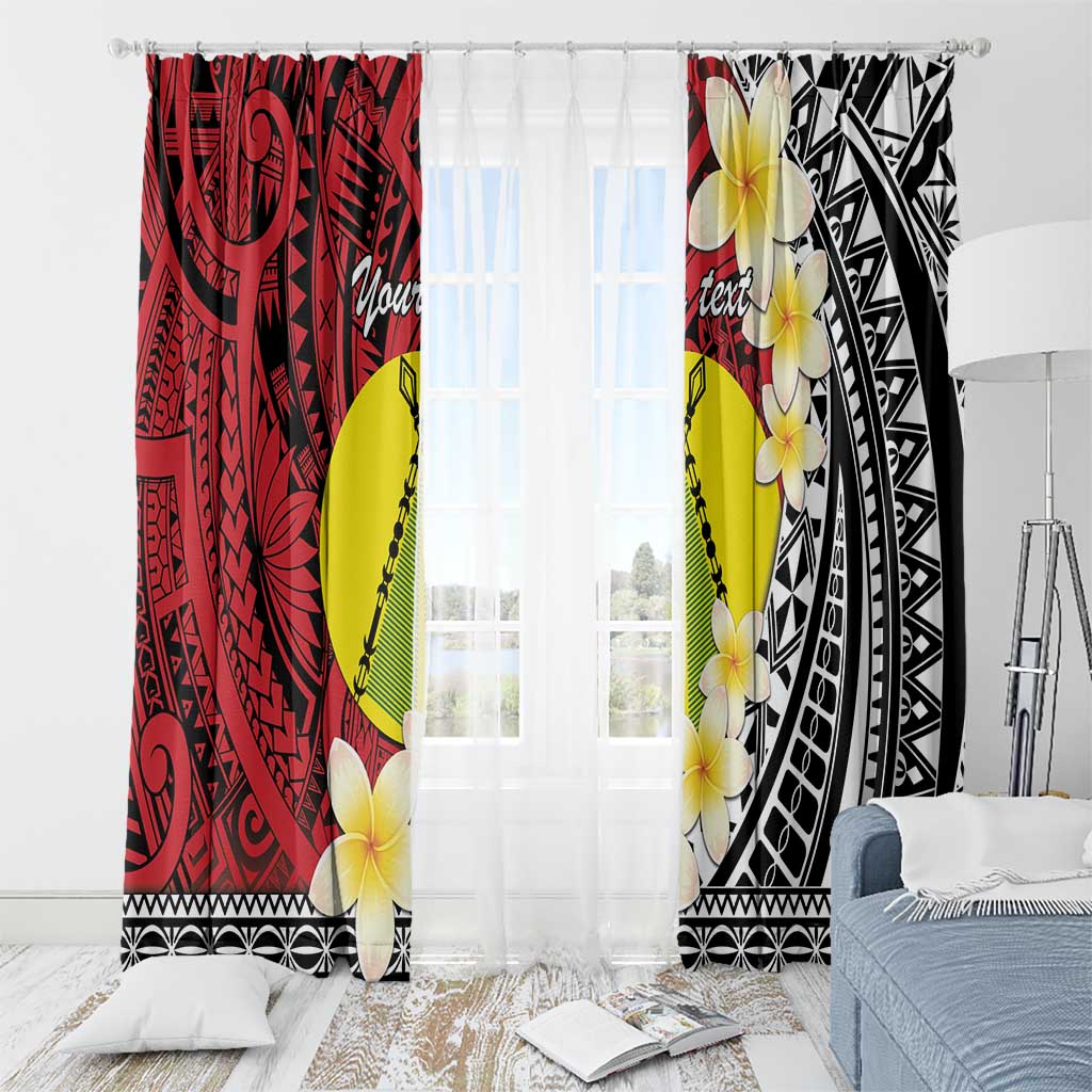 Sigave Chiefdom Wallis and Futuna Personalized Window Curtain Frangipani Flowers Polynesian Pattern LT9 - Polynesian Pride