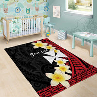 Uvea Chiefdom Wallis and Futuna Personalized Area Rug Frangipani Flowers Polynesian Pattern LT9 - Polynesian Pride