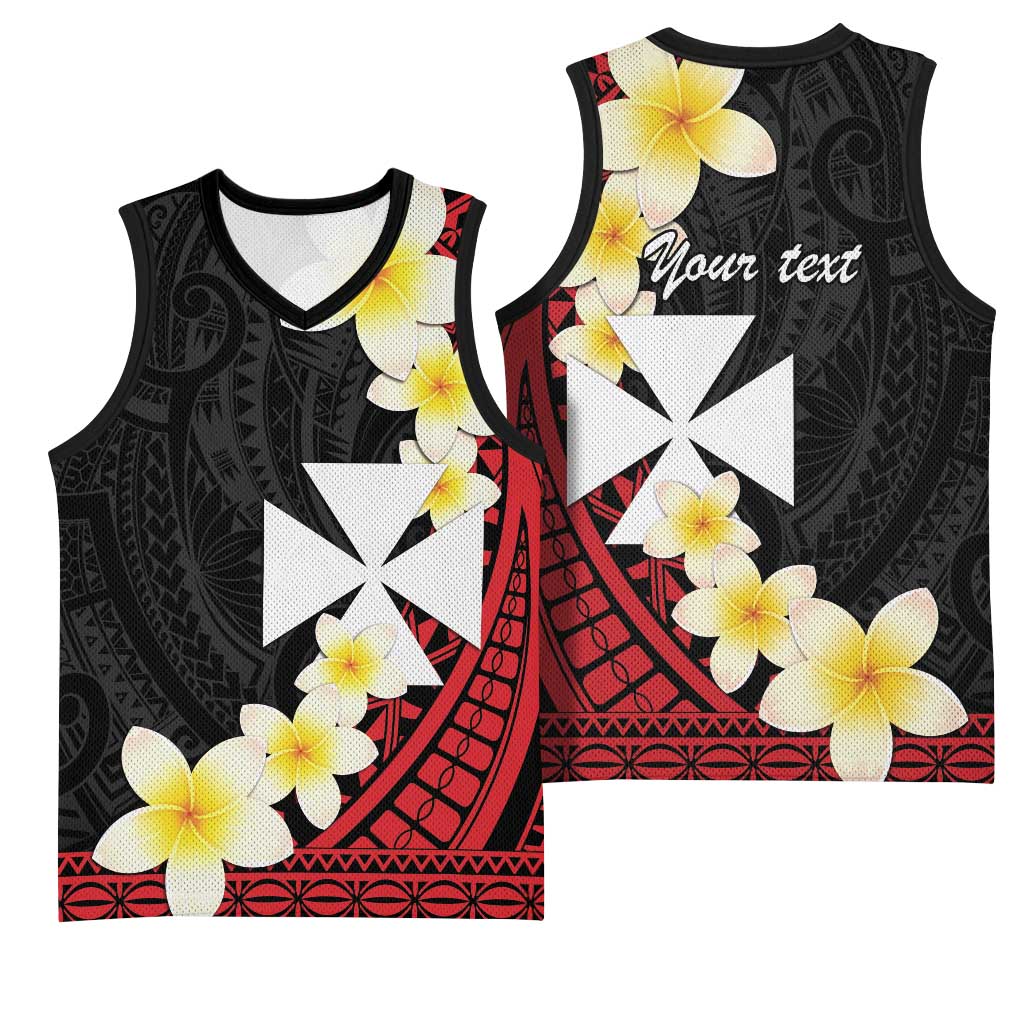 Uvea Chiefdom Wallis and Futuna Personalized Basketball Jersey Frangipani Flowers Polynesian Pattern LT9 - Polynesian Pride