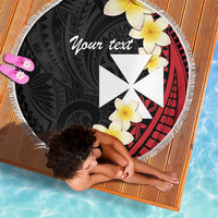 Uvea Chiefdom Wallis and Futuna Personalized Beach Blanket Frangipani Flowers Polynesian Pattern LT9 - Polynesian Pride
