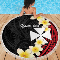Uvea Chiefdom Wallis and Futuna Personalized Beach Blanket Frangipani Flowers Polynesian Pattern LT9 - Polynesian Pride