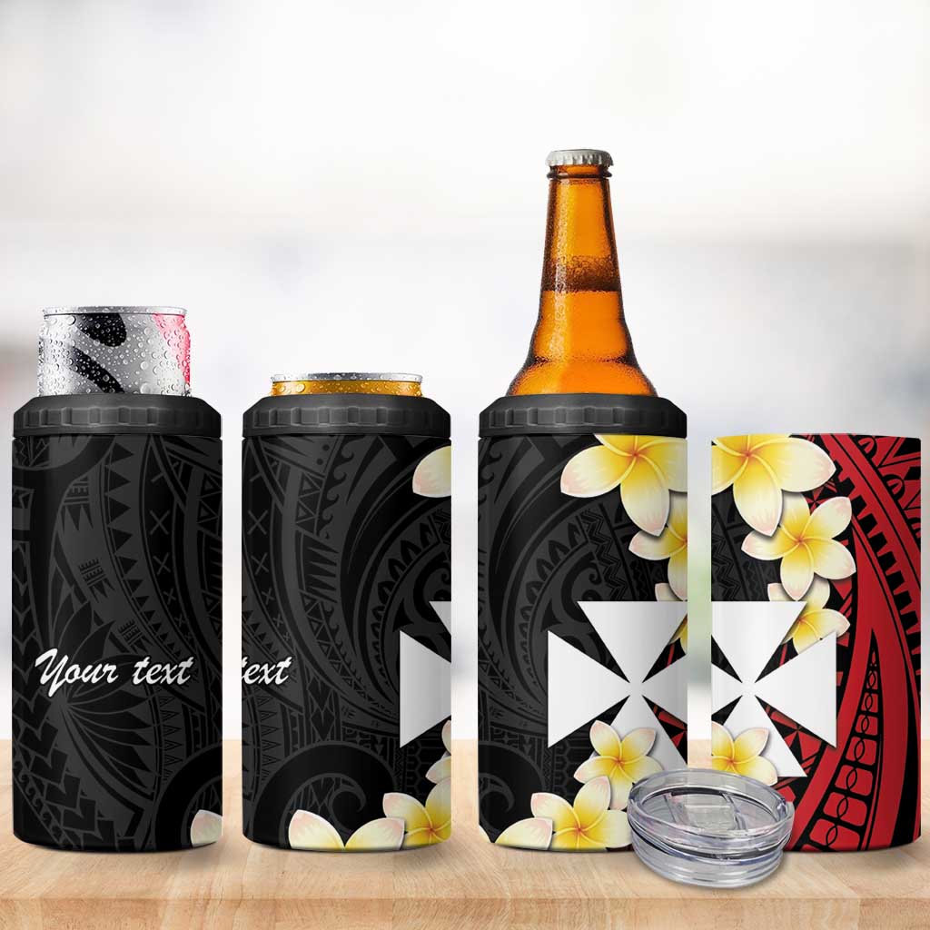 Uvea Chiefdom Wallis and Futuna Personalized 4 in 1 Can Cooler Tumbler Frangipani Flowers Polynesian Pattern LT9 - Polynesian Pride