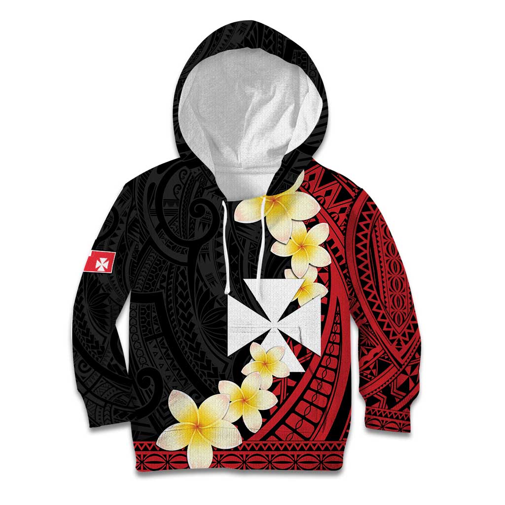 Uvea Chiefdom Wallis and Futuna Personalized Kid Hoodie Frangipani Flowers Polynesian Pattern LT9 Hoodie Red - Polynesian Pride