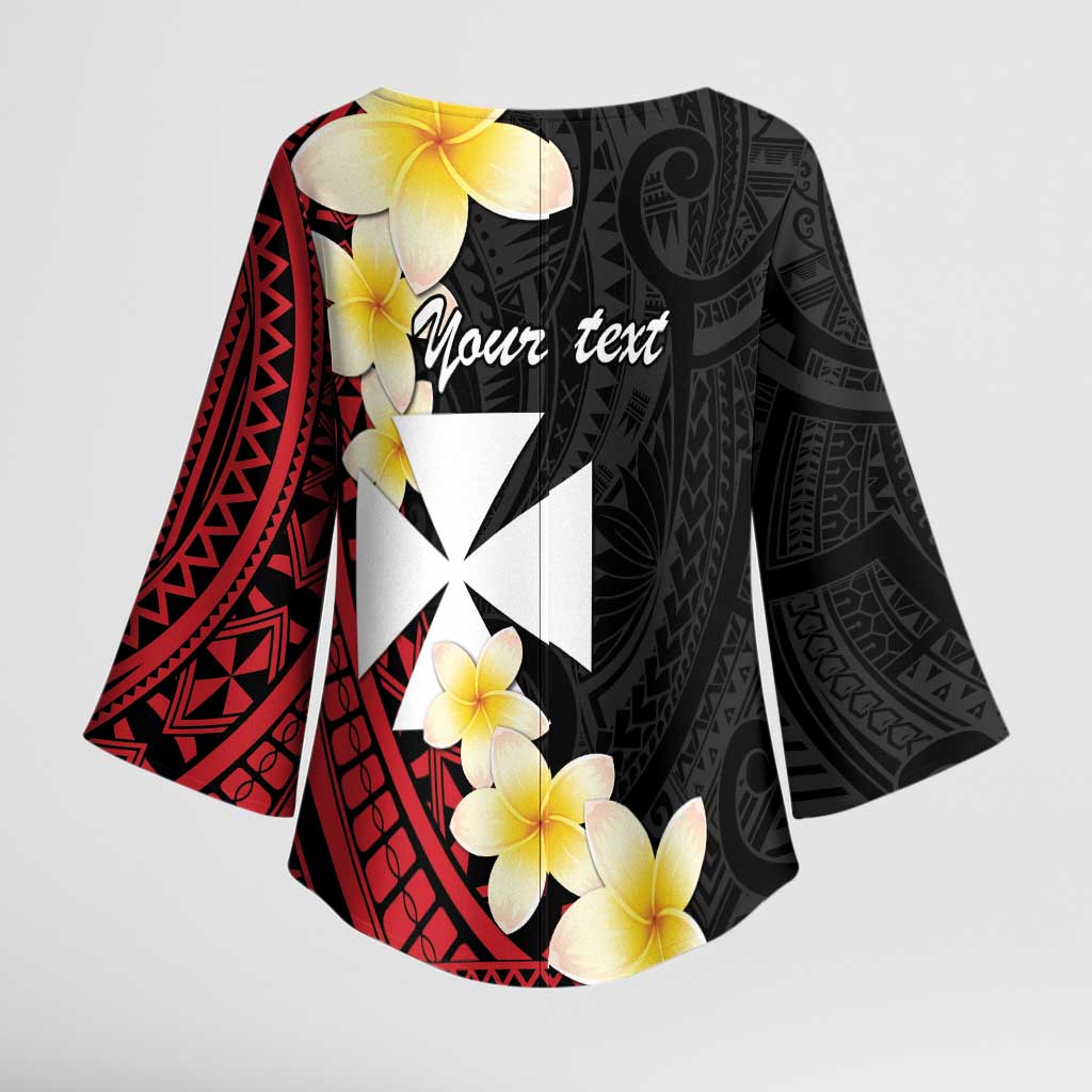 Uvea Chiefdom Wallis and Futuna Personalized Kimono Sleeve Blouse Frangipani Flowers Polynesian Pattern LT9 - Polynesian Pride