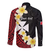 Uvea Chiefdom Wallis and Futuna Personalized Long Sleeve Button Shirt Frangipani Flowers Polynesian Pattern LT9 - Polynesian Pride
