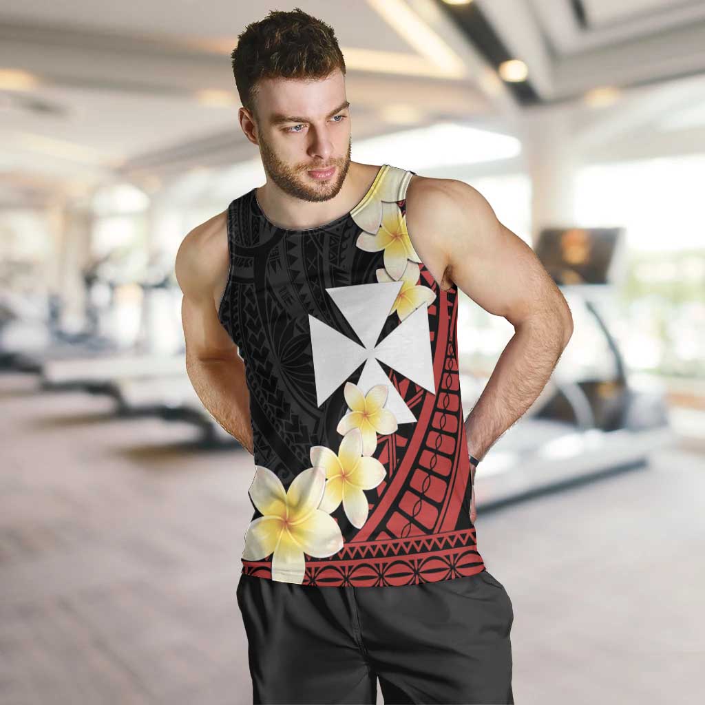 Uvea Chiefdom Wallis and Futuna Personalized Men Tank Top Frangipani Flowers Polynesian Pattern LT9 Red - Polynesian Pride