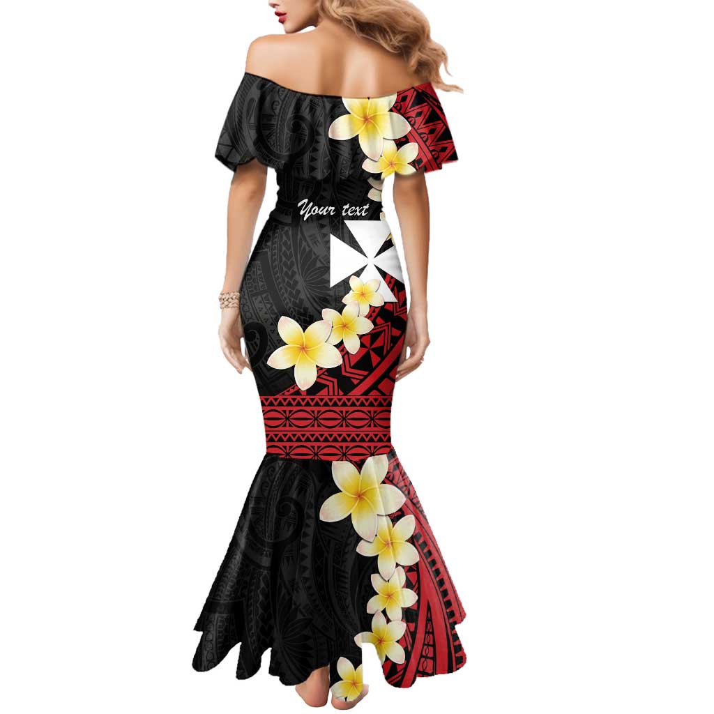 Uvea Chiefdom Wallis and Futuna Personalized Mermaid Dress Frangipani Flowers Polynesian Pattern LT9 - Polynesian Pride