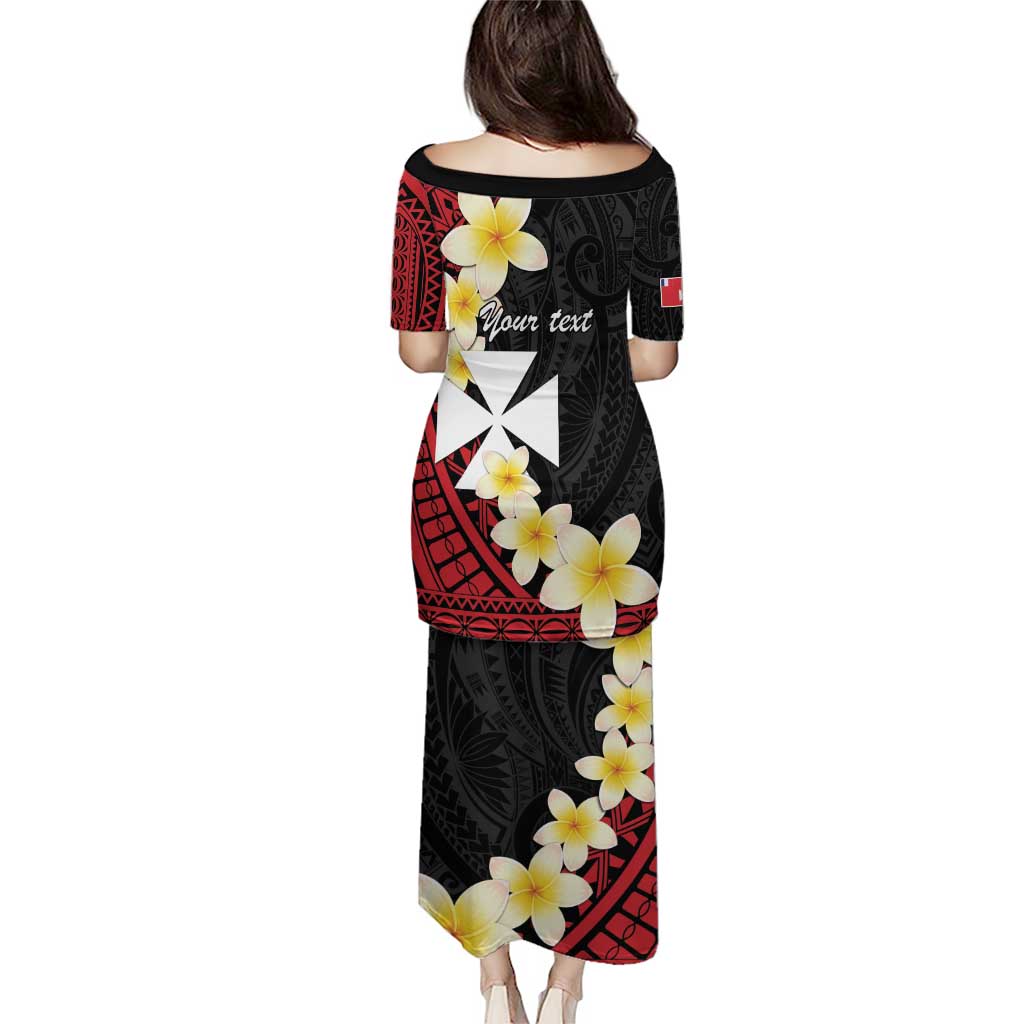 Uvea Chiefdom Wallis and Futuna Personalized Puletasi Frangipani Flowers Polynesian Pattern LT9 - Polynesian Pride