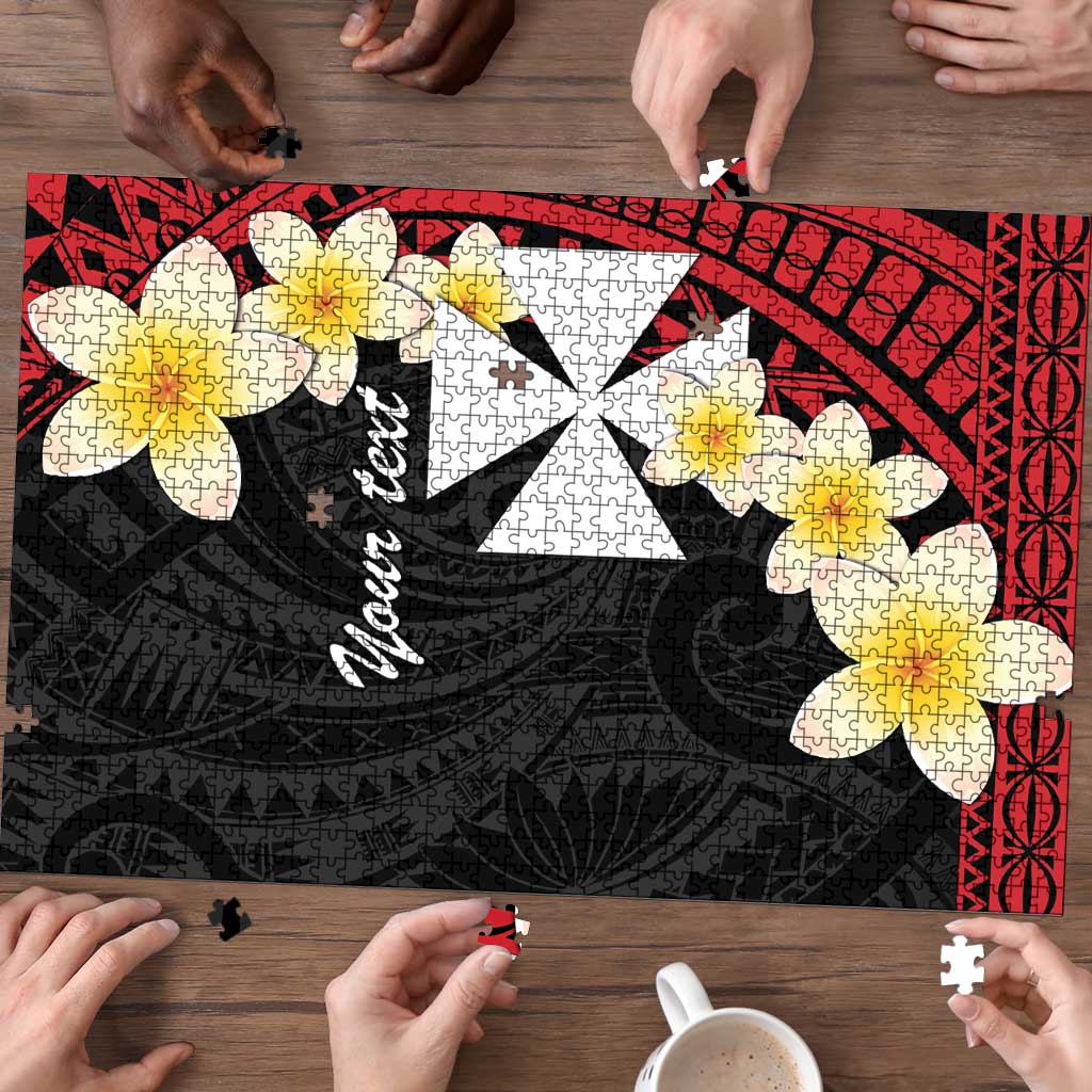 Uvea Chiefdom Wallis and Futuna Personalized Puzzle Frangipani Flowers Polynesian Pattern LT9 - Polynesian Pride